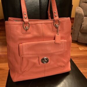 Large peach coach bag